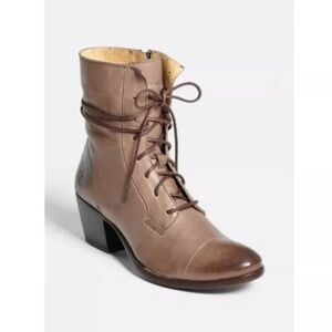 Frye As Seen On Taylor Swift Grey-Brown Courtney Lace Up Leather Boots Size 7